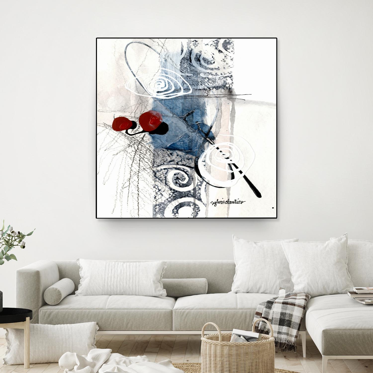 Zone Bleue by Sylvie Cloutier on GIANT ART - red abstract artistes du québec