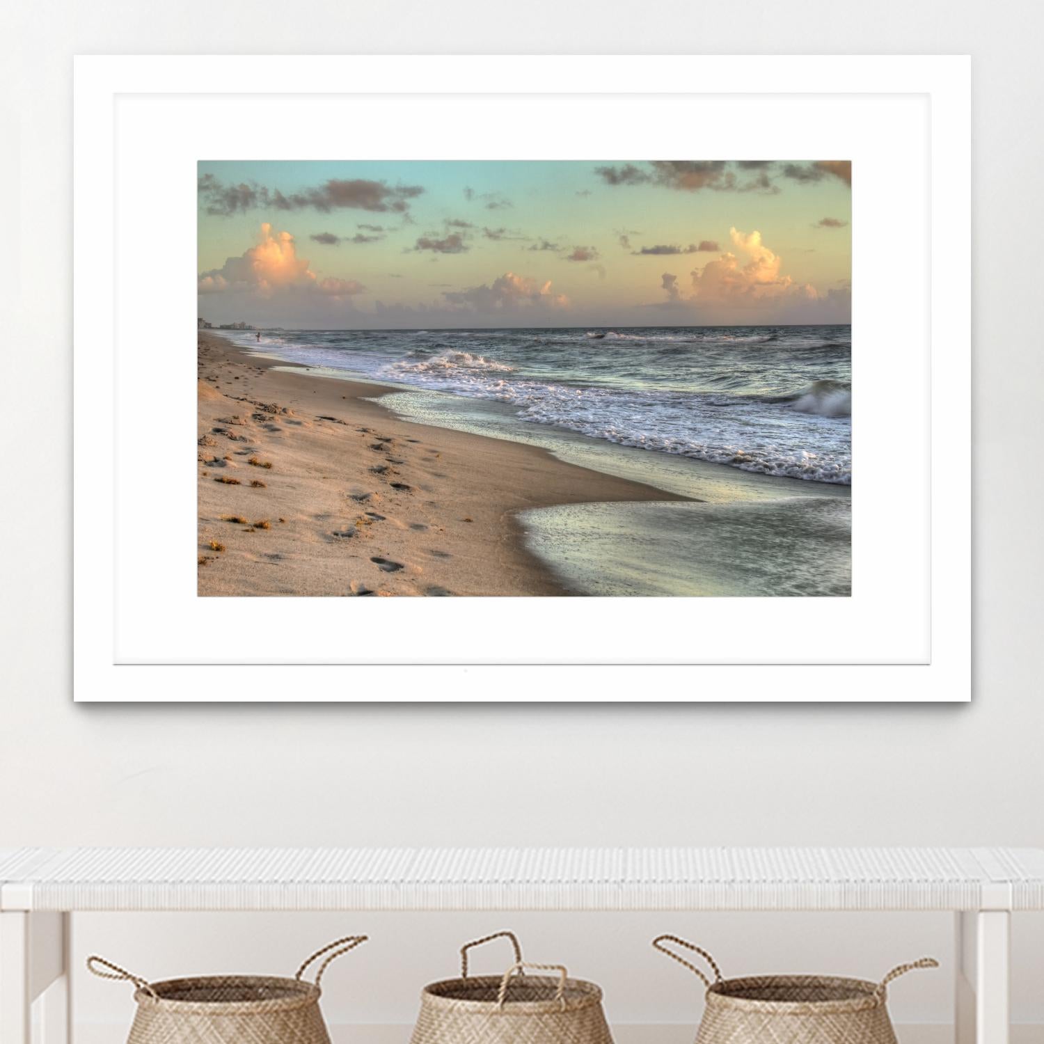 Indialantic 3 by Rene Griffith on GIANT ART - beige costal waves