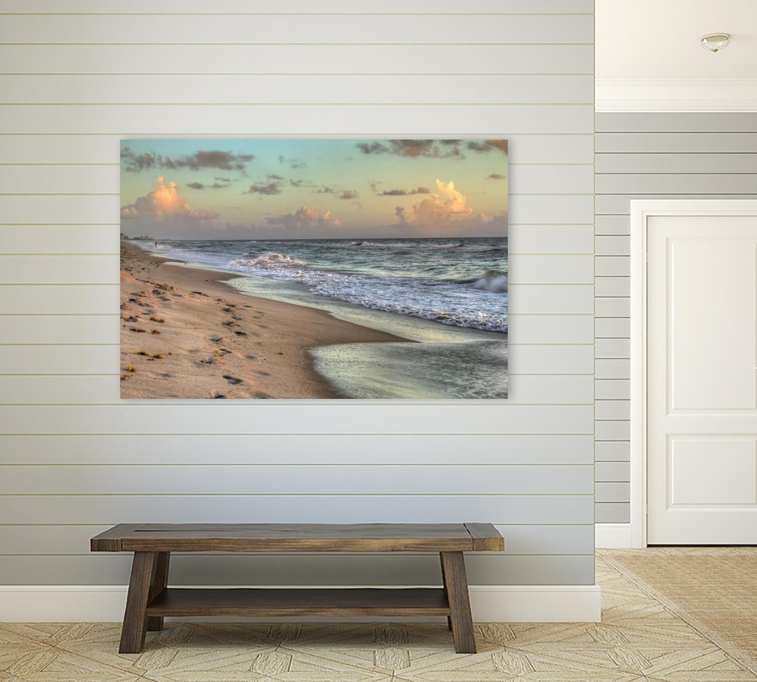 Indialantic 3 by Rene Griffith on GIANT ART - beige costal waves