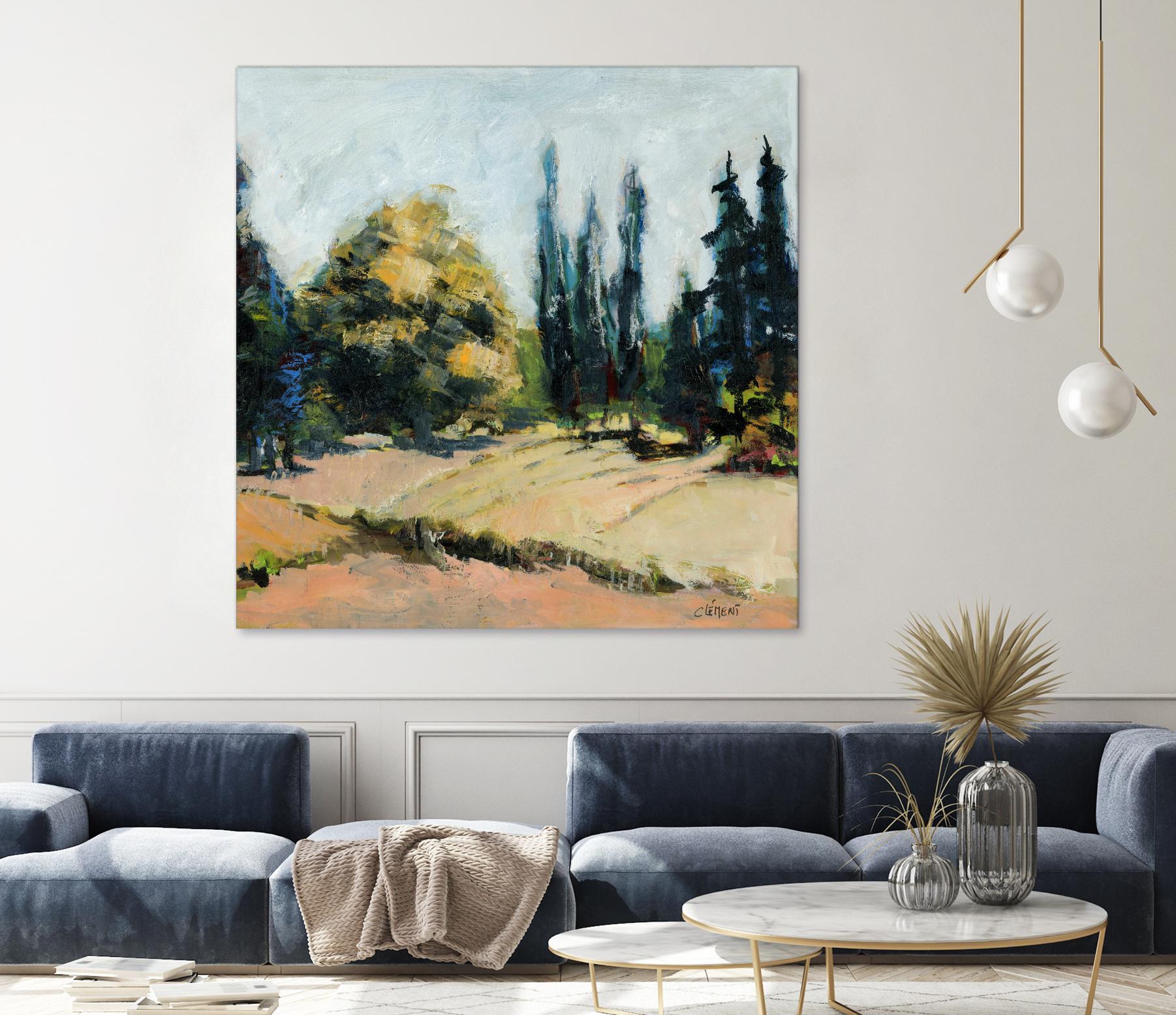 Trees 2 by Jacques Clement on GIANT ART - beige landscape field
