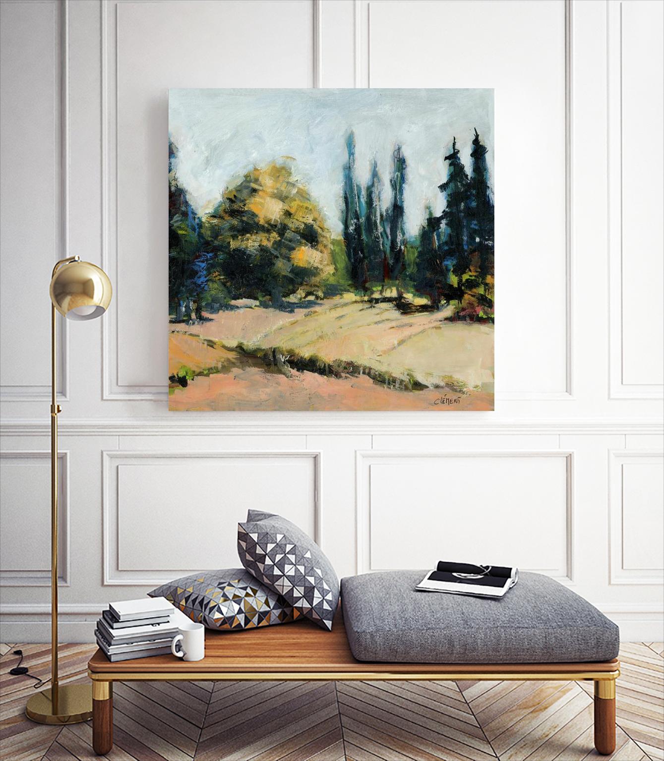 Trees 2 by Jacques Clement on GIANT ART - beige landscape field