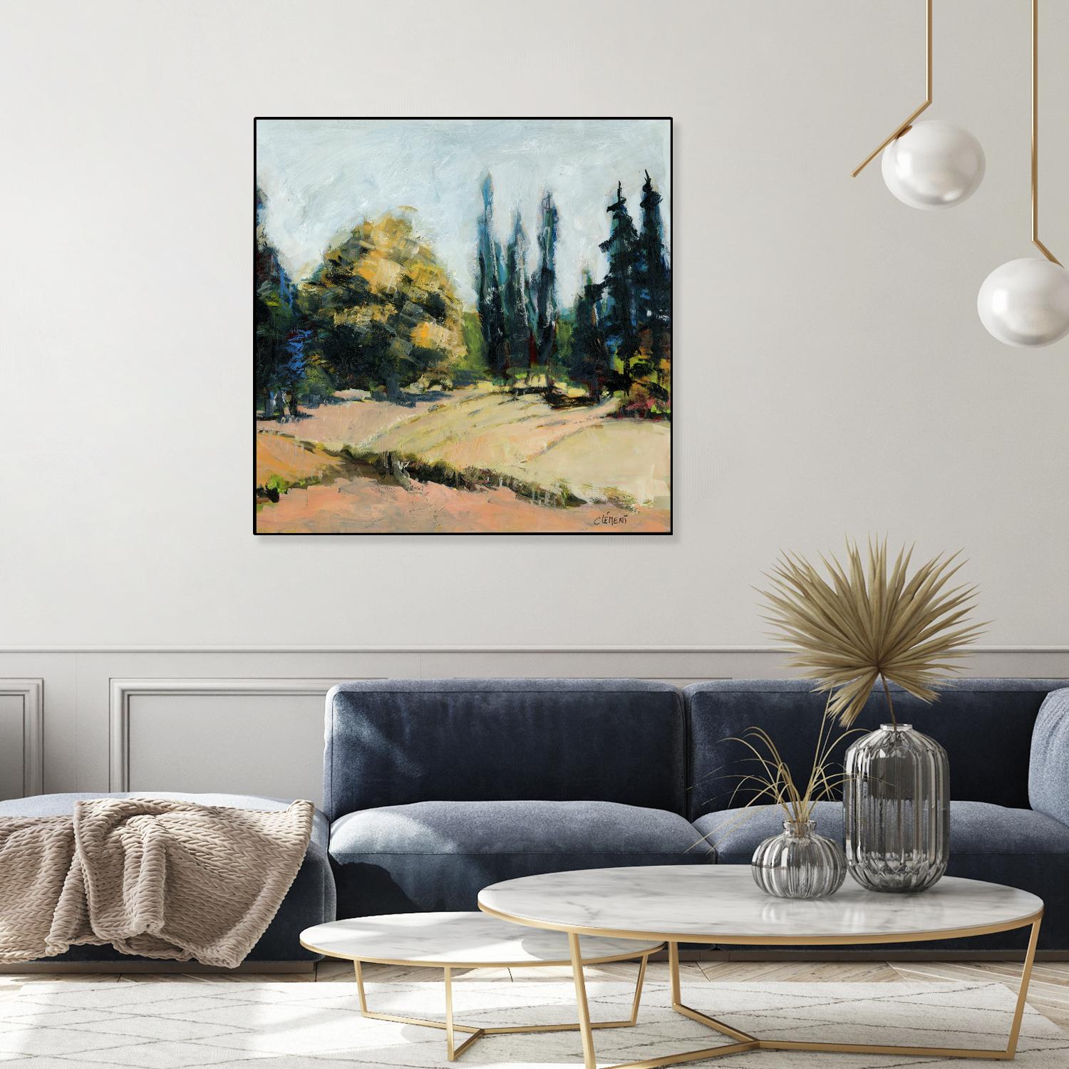 Trees 2 by Jacques Clement on GIANT ART - beige landscape field
