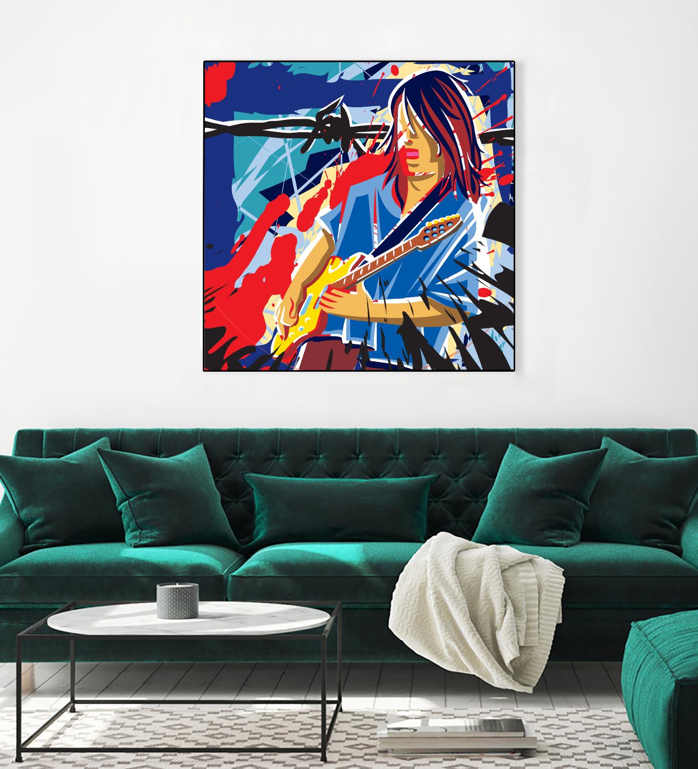 Bloody Blues by Ray Lengelé on GIANT ART - red animé musicien