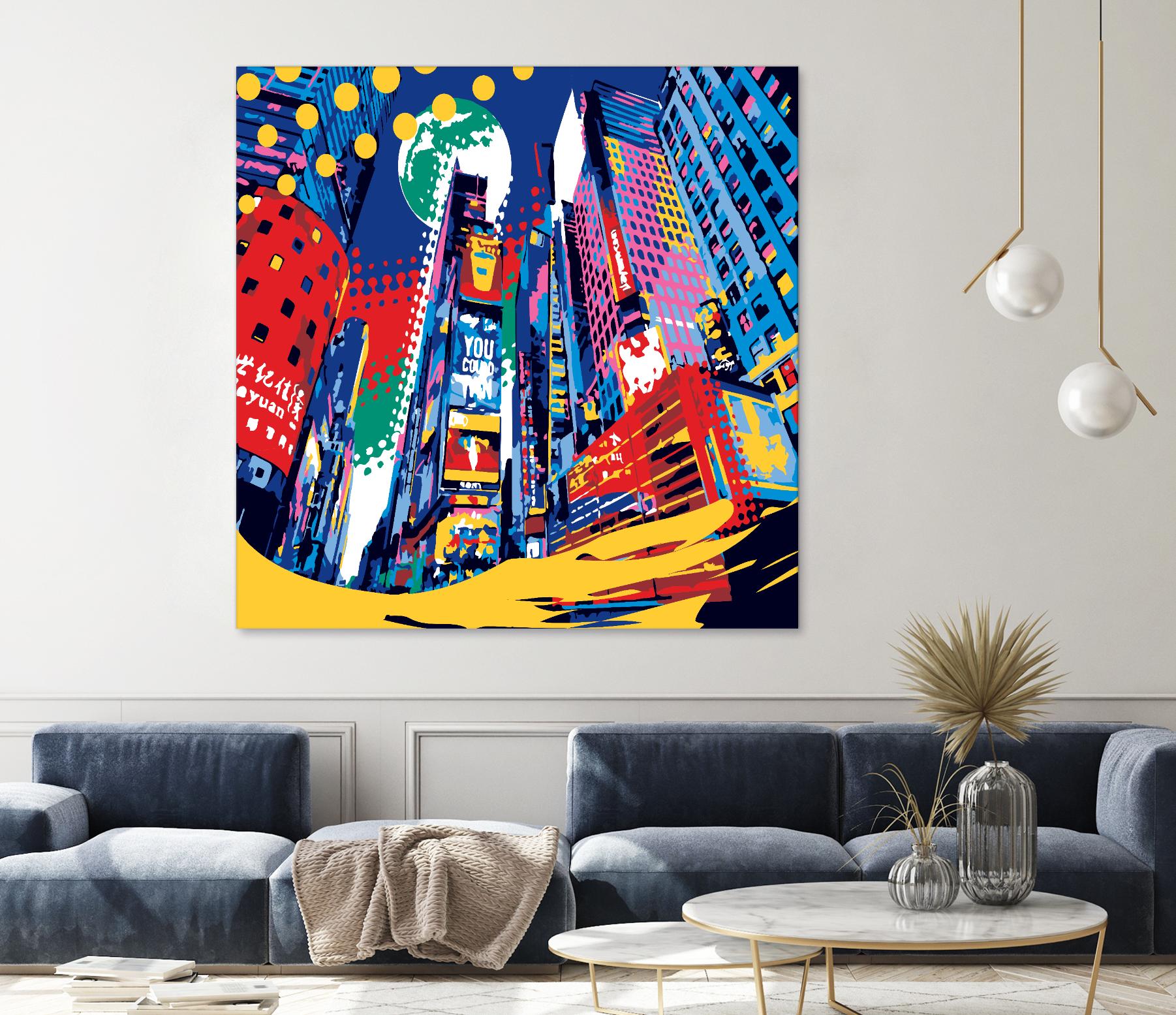 Time Square by Ray Lengelé on GIANT ART - red architecture down town