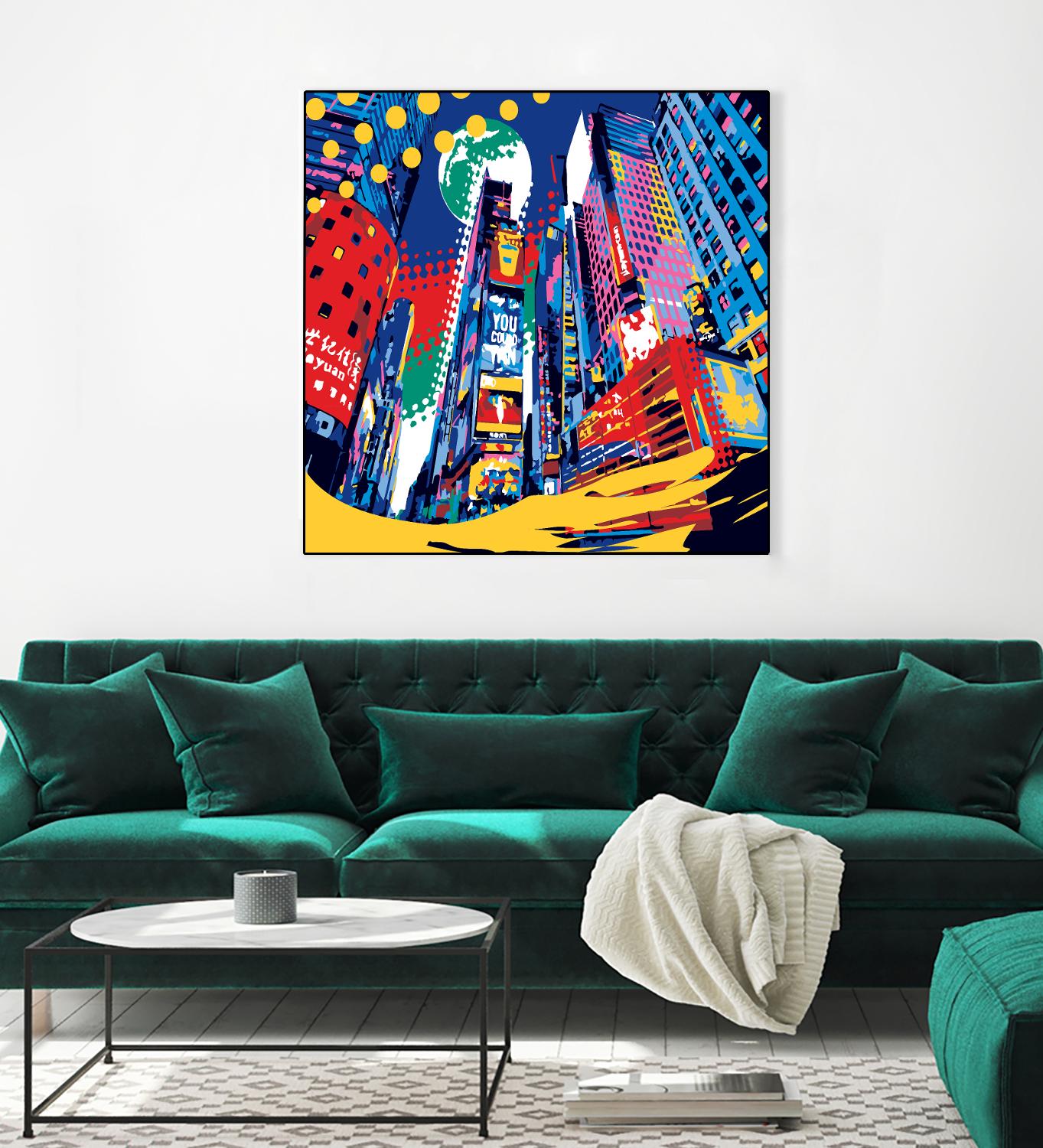Time Square by Ray Lengelé on GIANT ART - red architecture down town