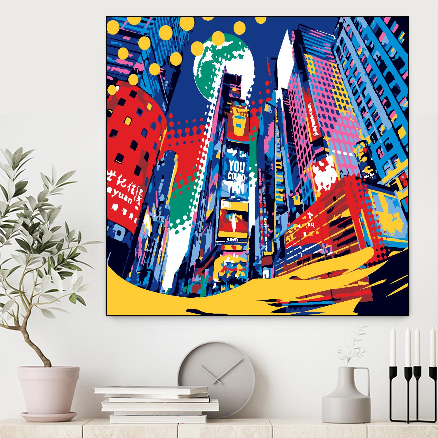 Time Square by Ray Lengelé on GIANT ART - red architecture down town