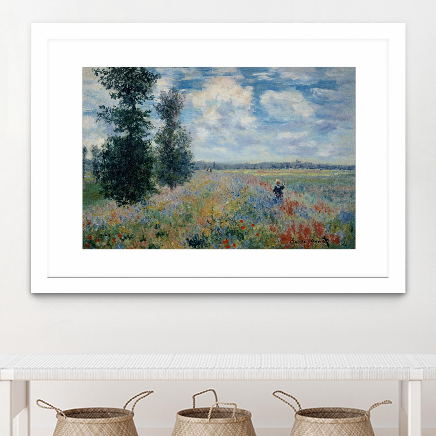 Poppy Fields near Argenteuil, 1875 by Claude Monet on GIANT ART - green masters champ fleuri