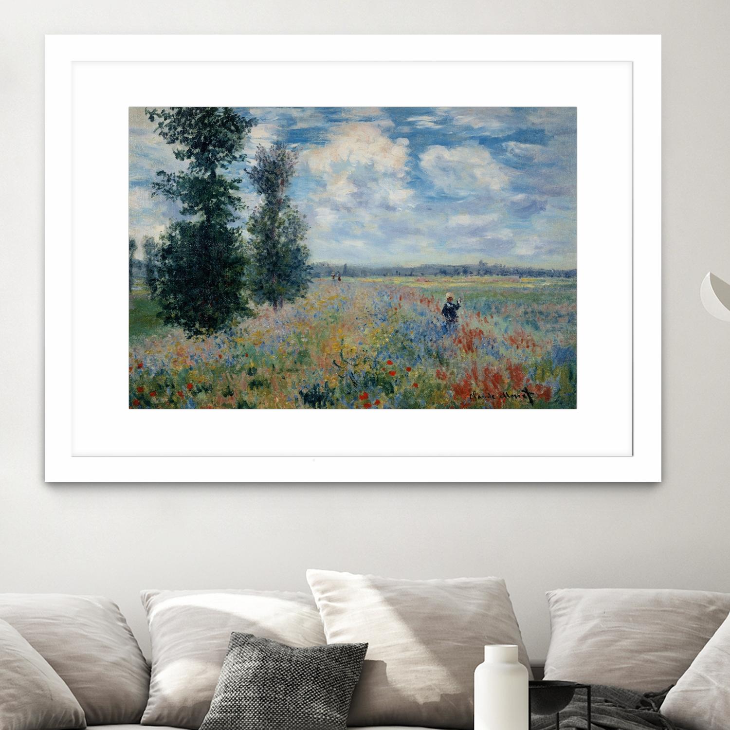 Poppy Fields near Argenteuil, 1875 by Claude Monet on GIANT ART - green masters champ fleuri