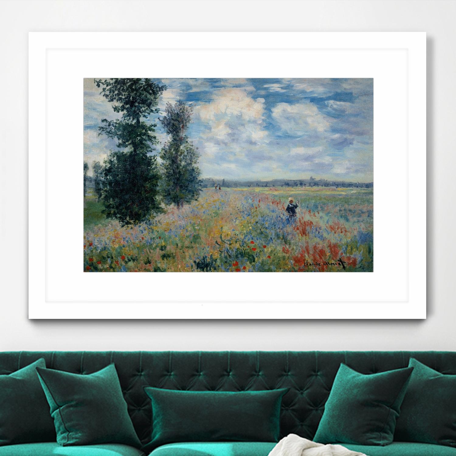 Poppy Fields near Argenteuil, 1875 by Claude Monet on GIANT ART - green masters champ fleuri