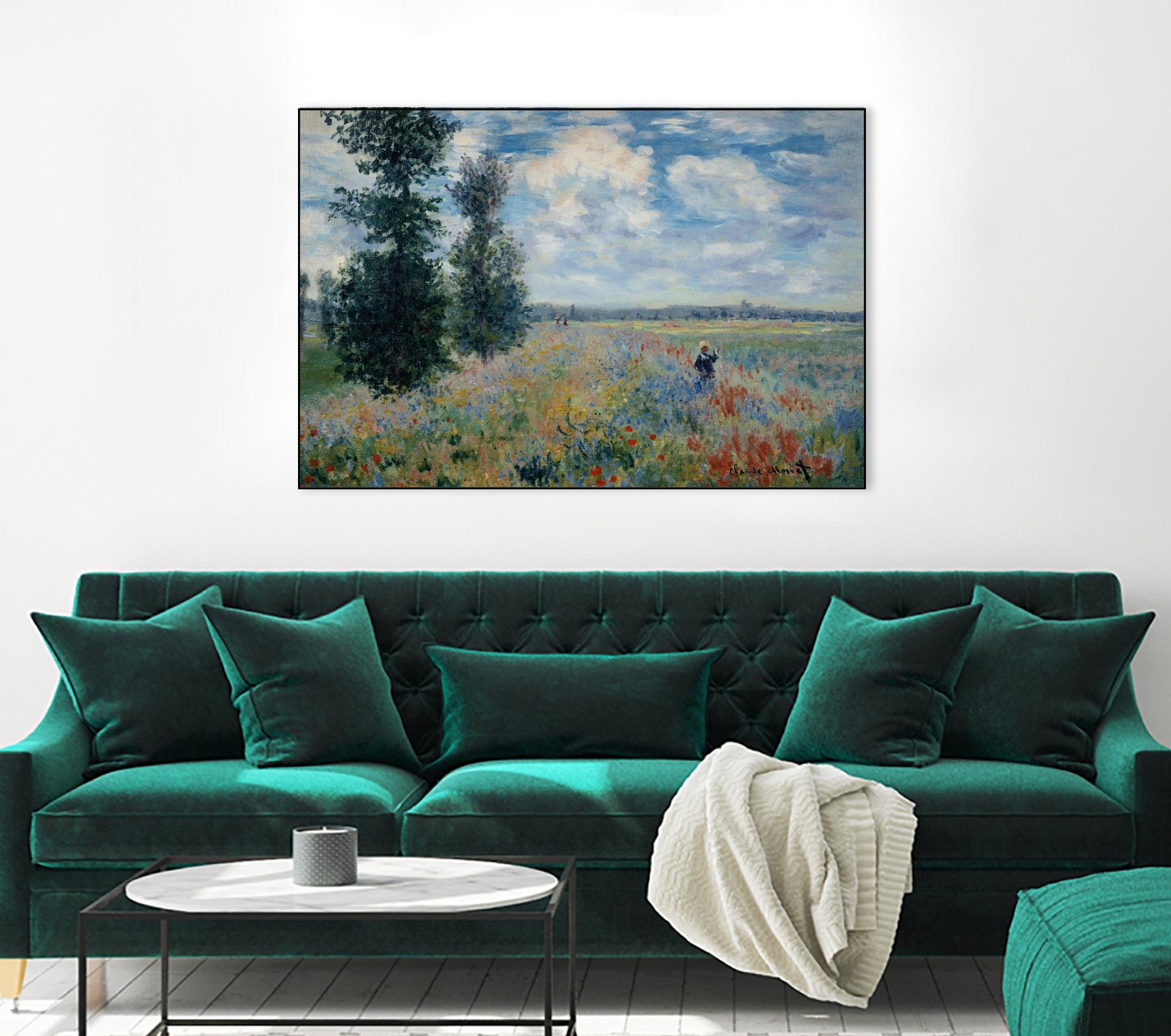 Poppy Field by Claude Monet on GIANT ART - green masters champ fleuri