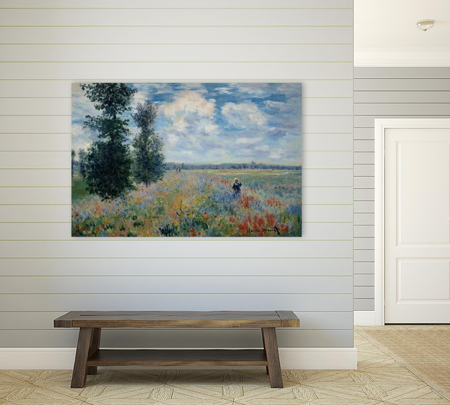 Poppy Fields near Argenteuil, 1875 by Claude Monet on GIANT ART - green masters champ fleuri