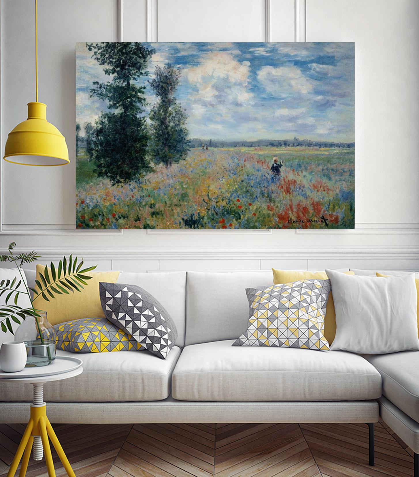 Poppy Fields near Argenteuil, 1875 by Claude Monet on GIANT ART - green masters champ fleuri