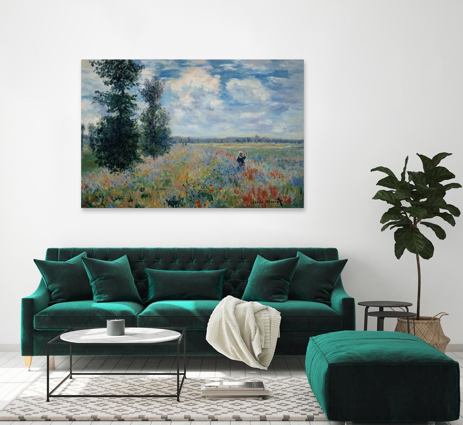 Poppy Fields near Argenteuil, 1875 by Claude Monet on GIANT ART - green masters champ fleuri