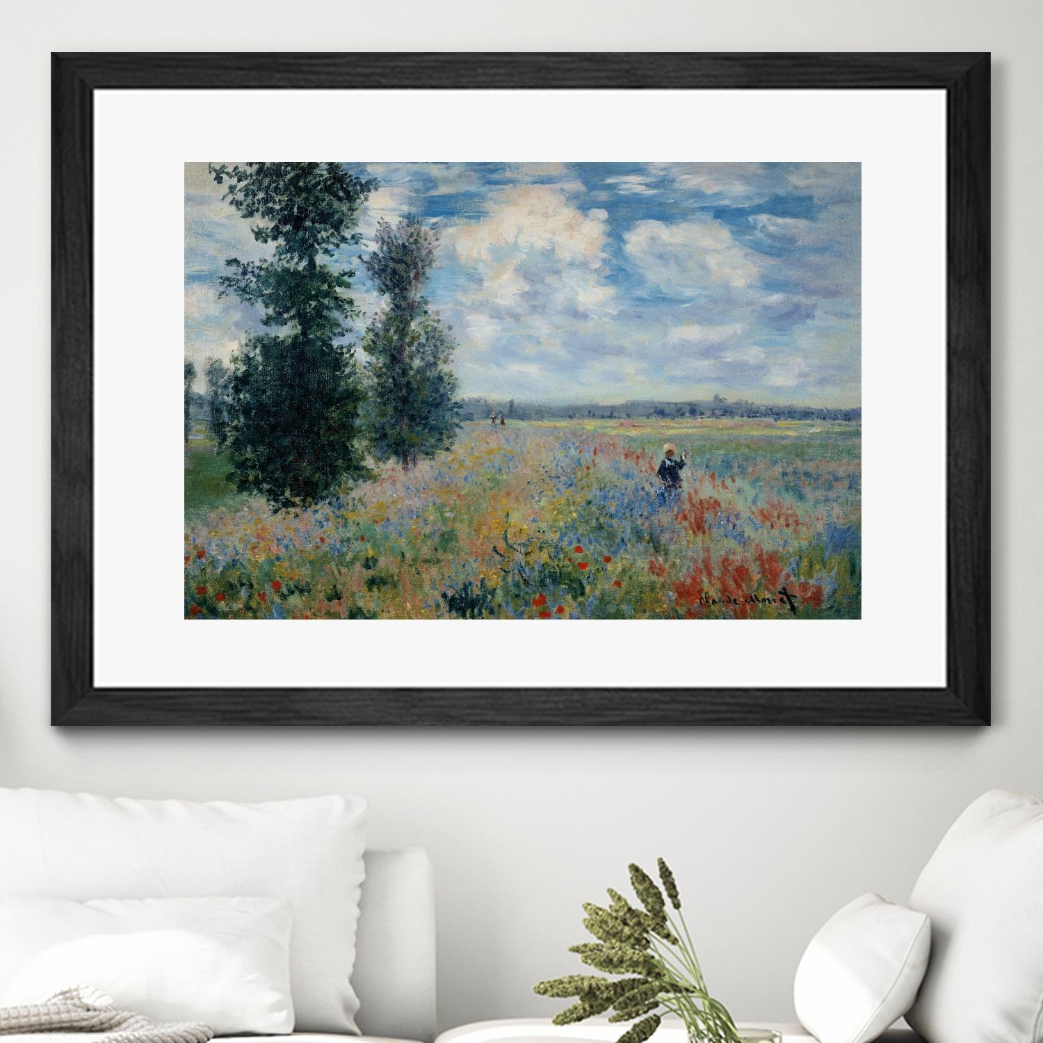 Poppy Fields near Argenteuil, 1875 by Claude Monet on GIANT ART - green masters champ fleuri