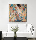 Woman with fan by Gustav Klimt on GIANT ART - gold masters féminité