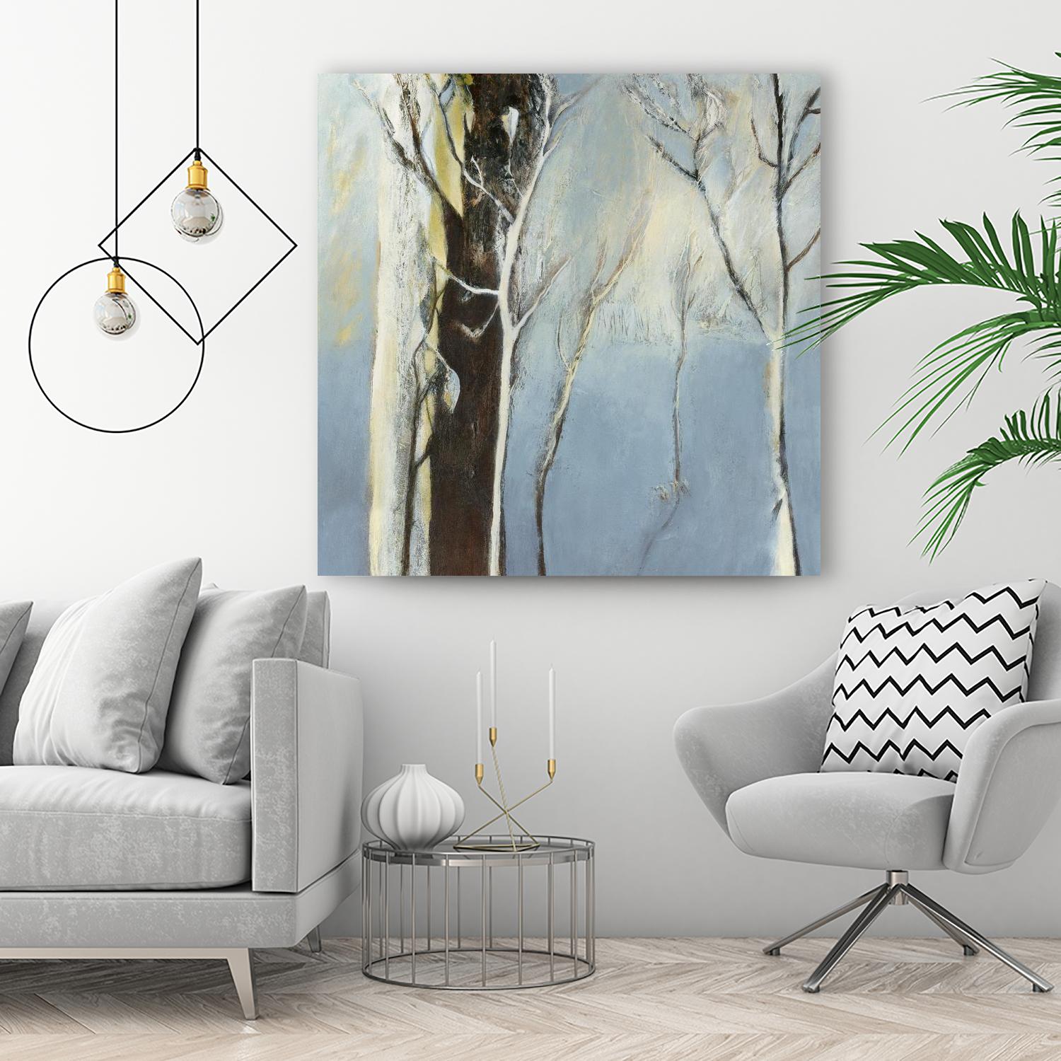 Contemporary Forest 2 by Kathleen Cloutier on GIANT ART - blue botanical quebec artists