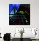 Skyscrapers 2 by Jean-François Dupuis on GIANT ART - green contemporary down town
