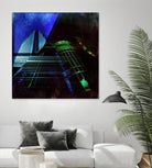 Skyscrapers 2 by Jean-François Dupuis on GIANT ART - green contemporary down town
