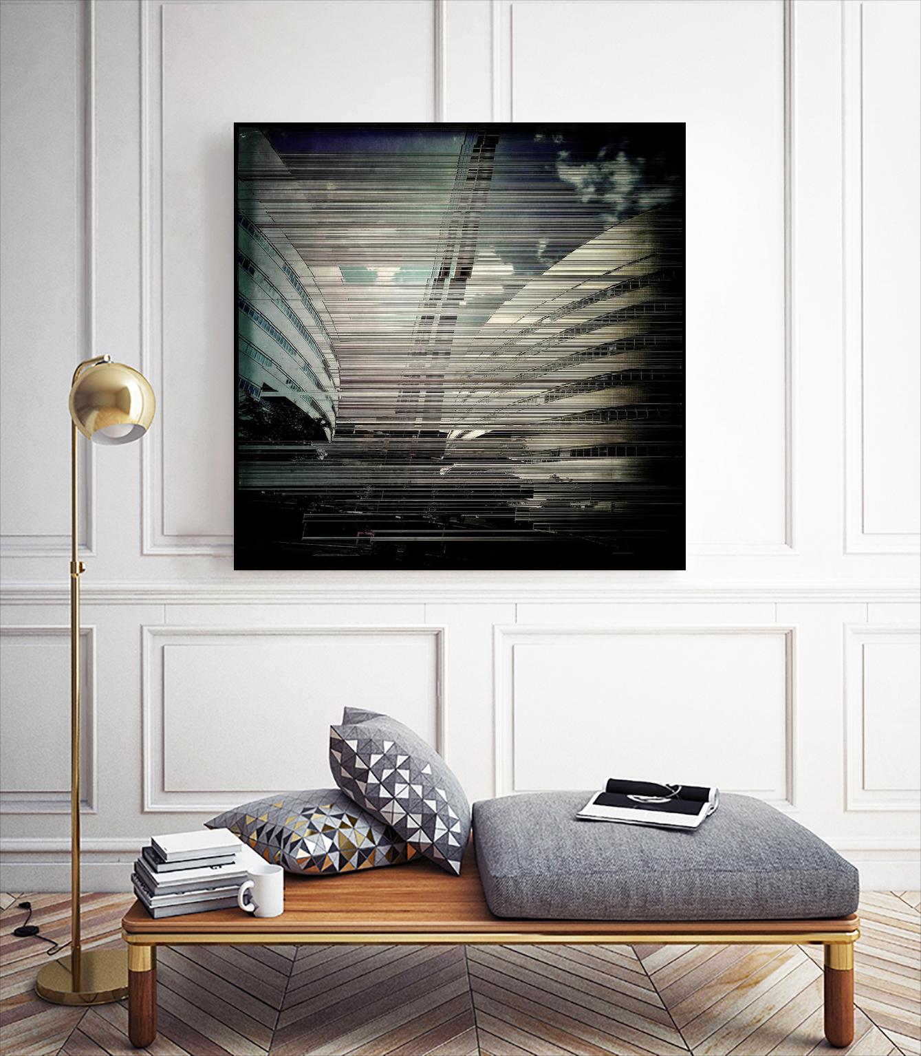 Urban Distrotion IV by Jean-François Dupuis on GIANT ART - white city scene vibration