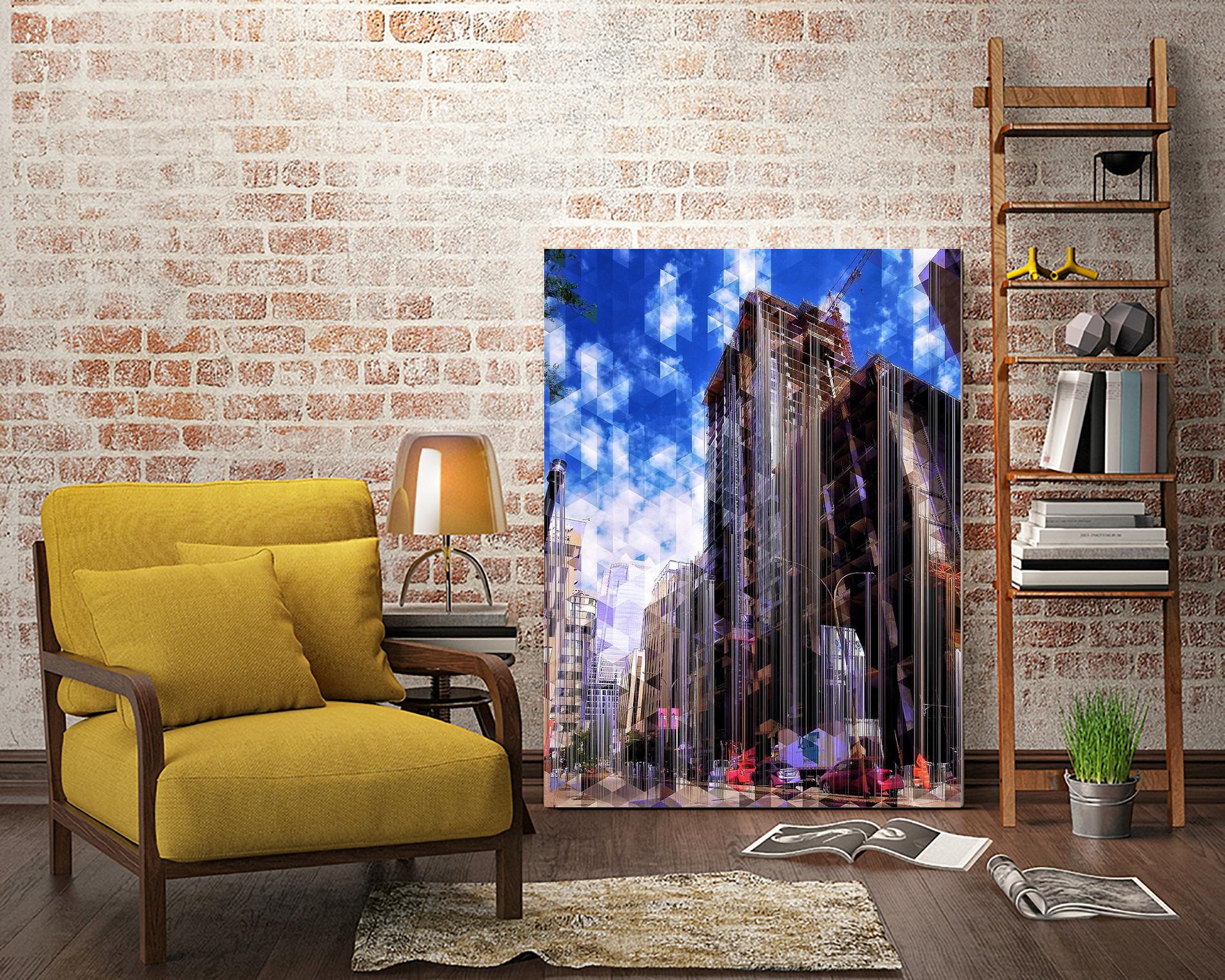 Urban Distortion V by Jean-François Dupuis on GIANT ART - blue city scene rue