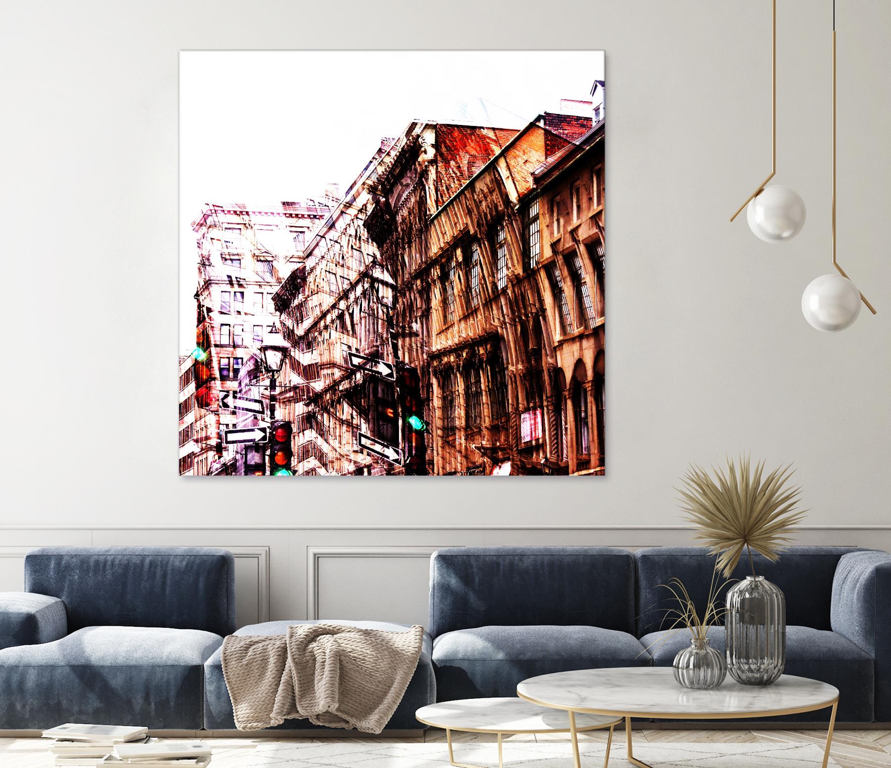 Urban Distortion VIII by Jean-François Dupuis on GIANT ART - orange city scene ville