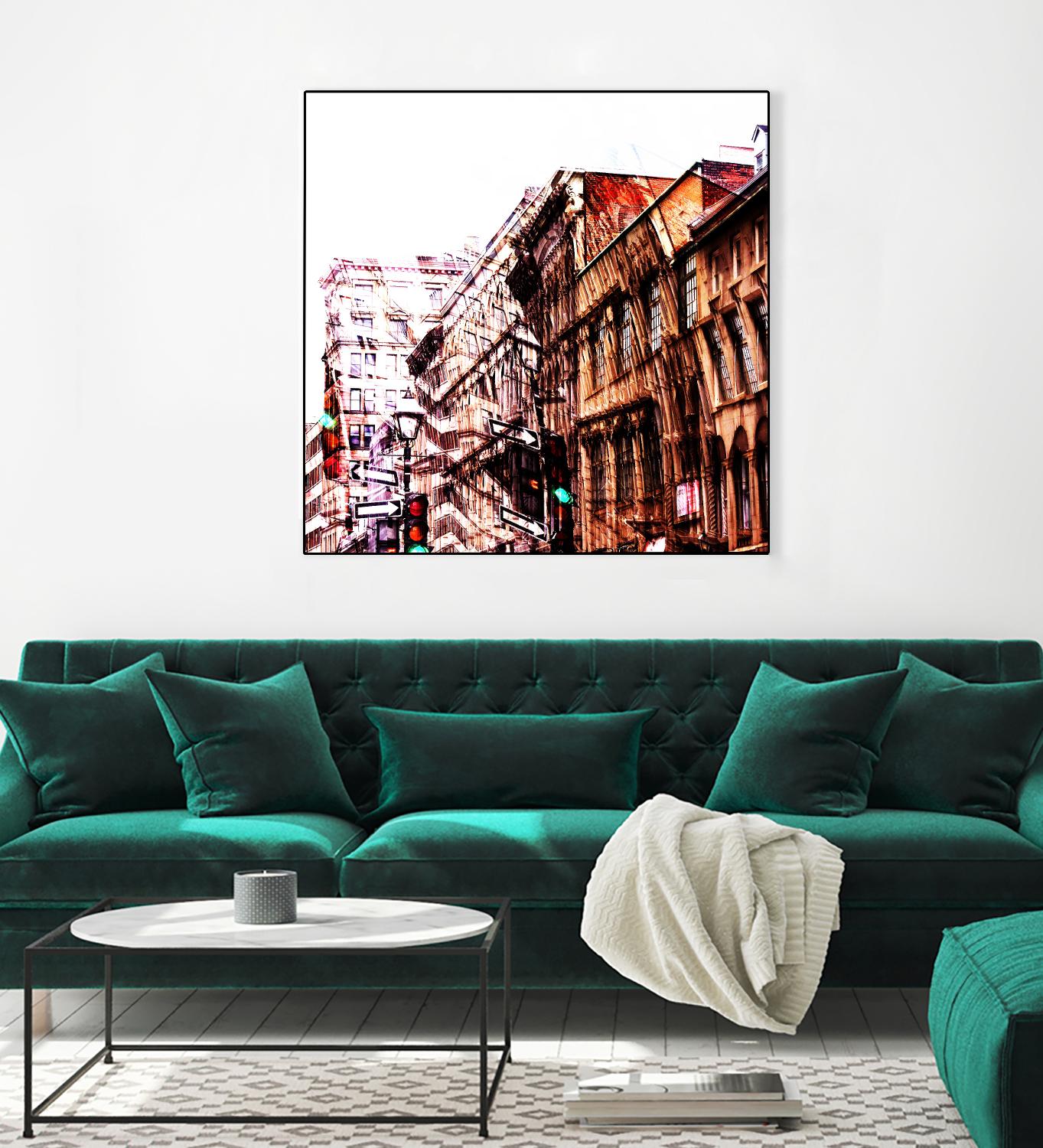 Urban Distortion VIII by Jean-François Dupuis on GIANT ART - orange city scene ville