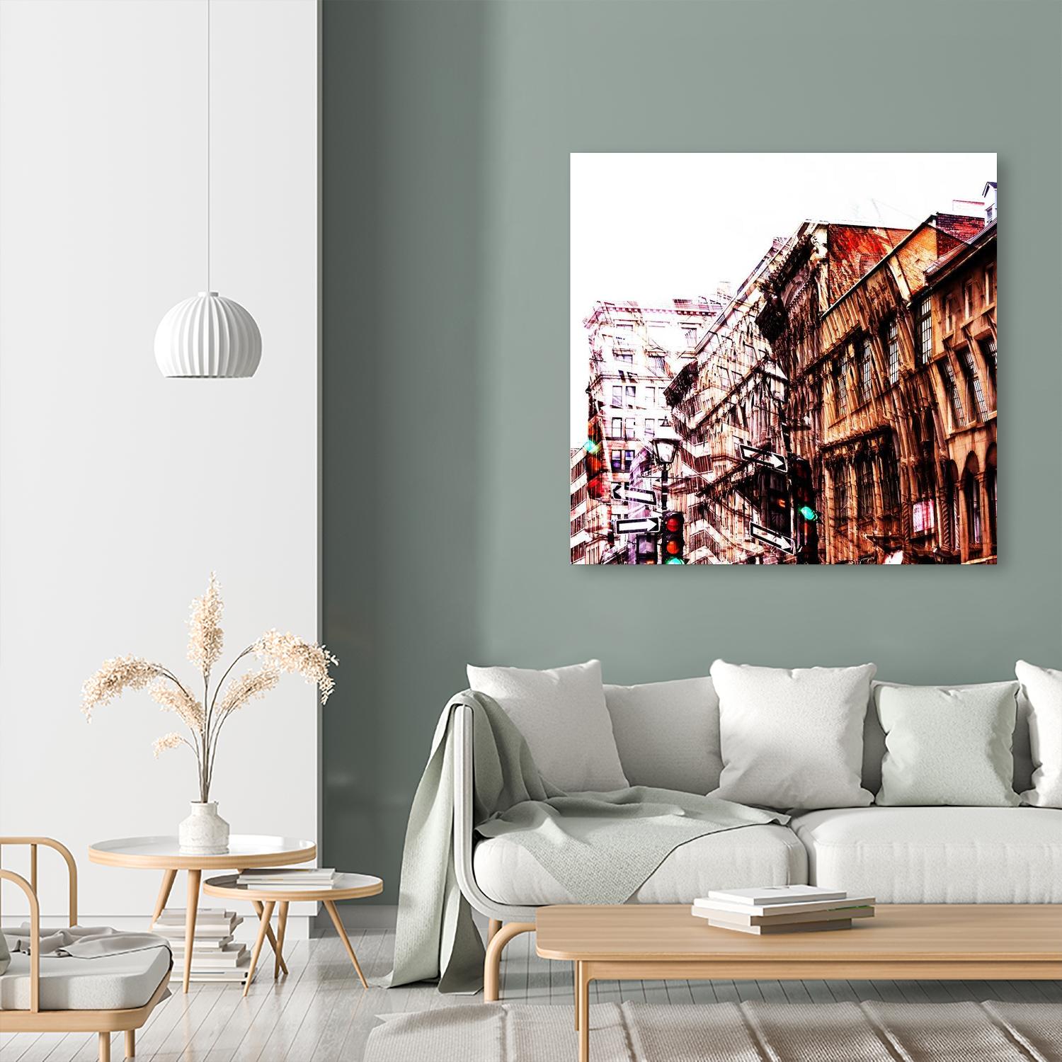 Urban Distortion VIII by Jean-François Dupuis on GIANT ART - orange city scene ville
