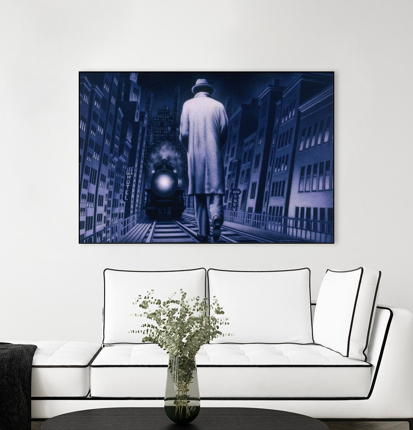 Narco Analyse by Alain Cardinal on GIANT ART - blue figurative ville