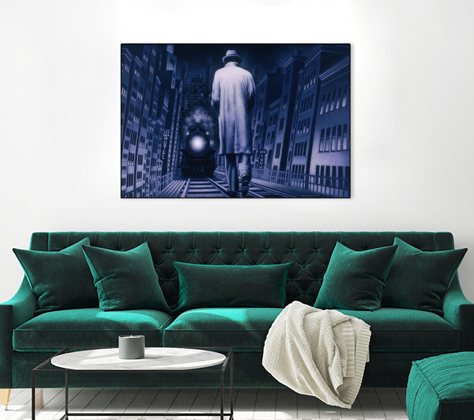 Narco Analyse by Alain Cardinal on GIANT ART - blue figurative ville