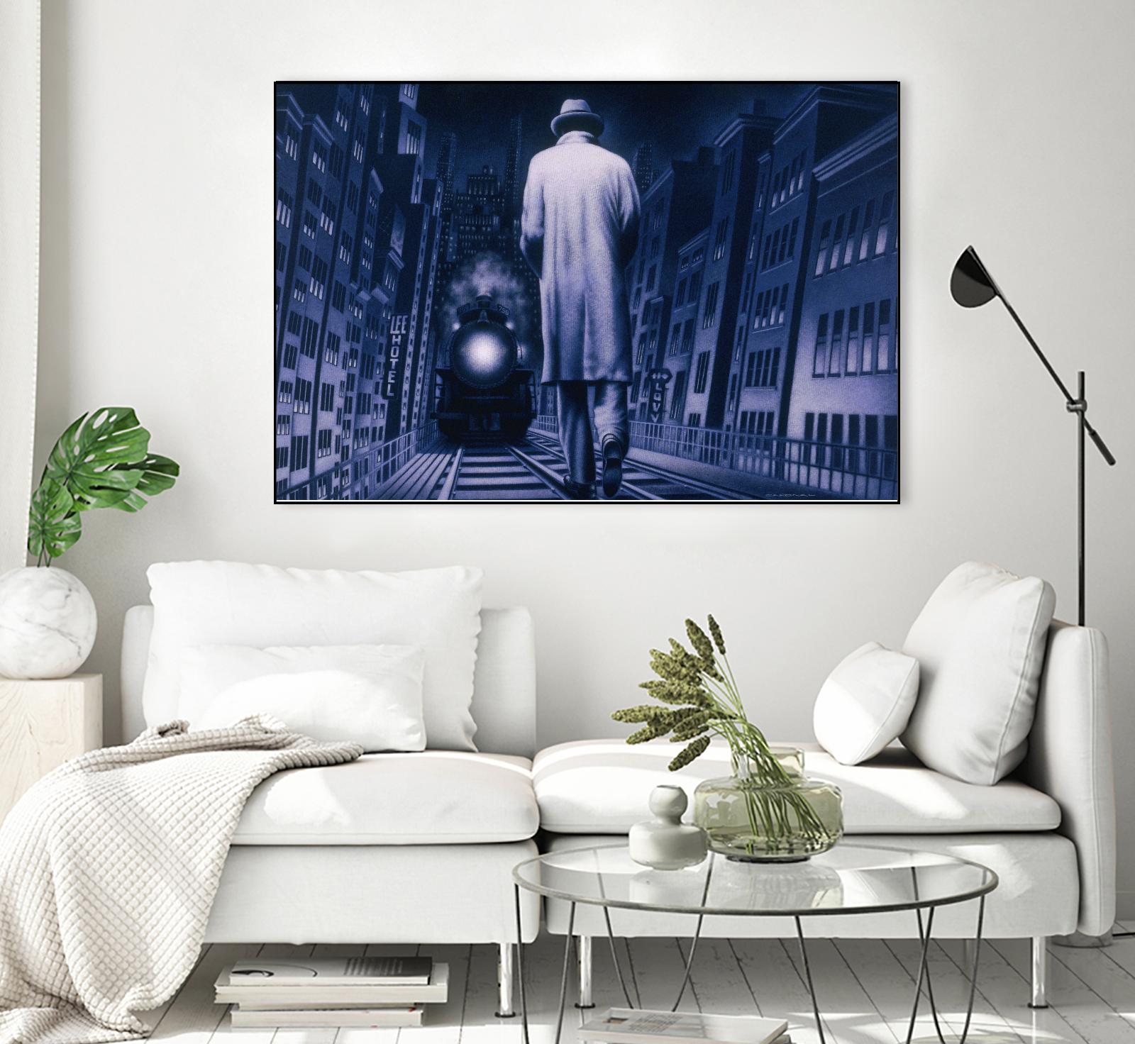 Narco Analyse by Alain Cardinal on GIANT ART - blue figurative ville