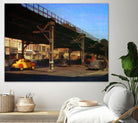New York 1949 - 1 by Jean-François Dupuis on GIANT ART - blue city scene pont