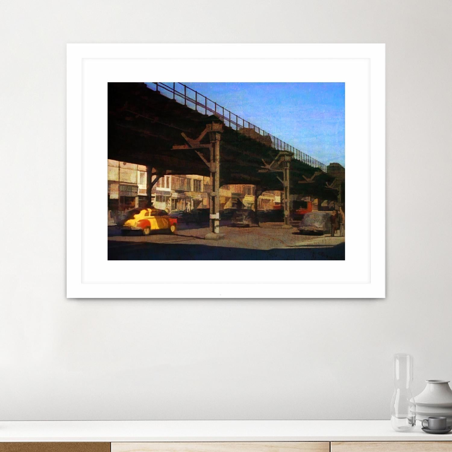 New York 1949 - 1 by Jean-François Dupuis on GIANT ART - blue city scene pont