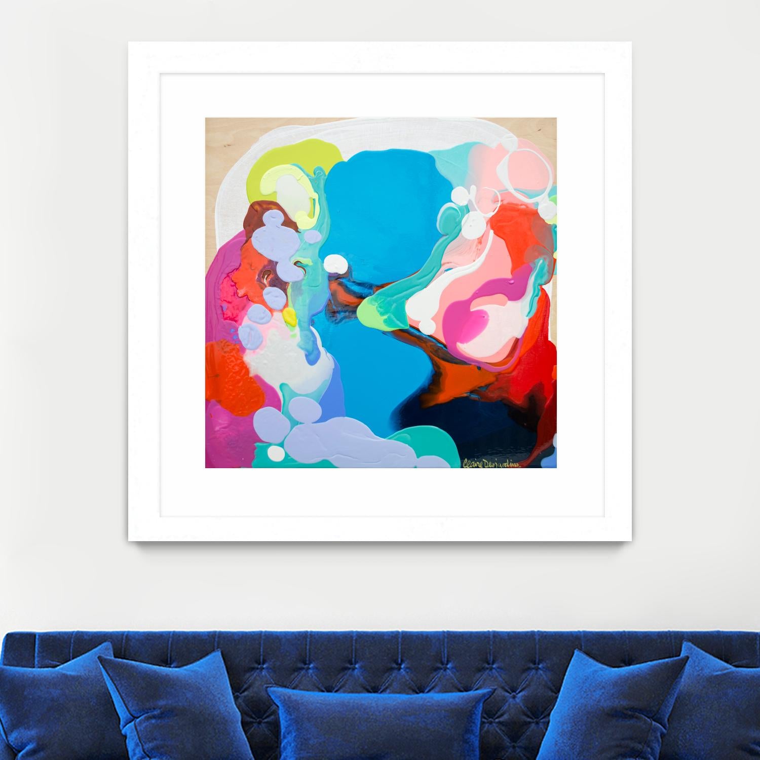 Traveling back in Time by Claire Desjardins on GIANT ART - blue abstract