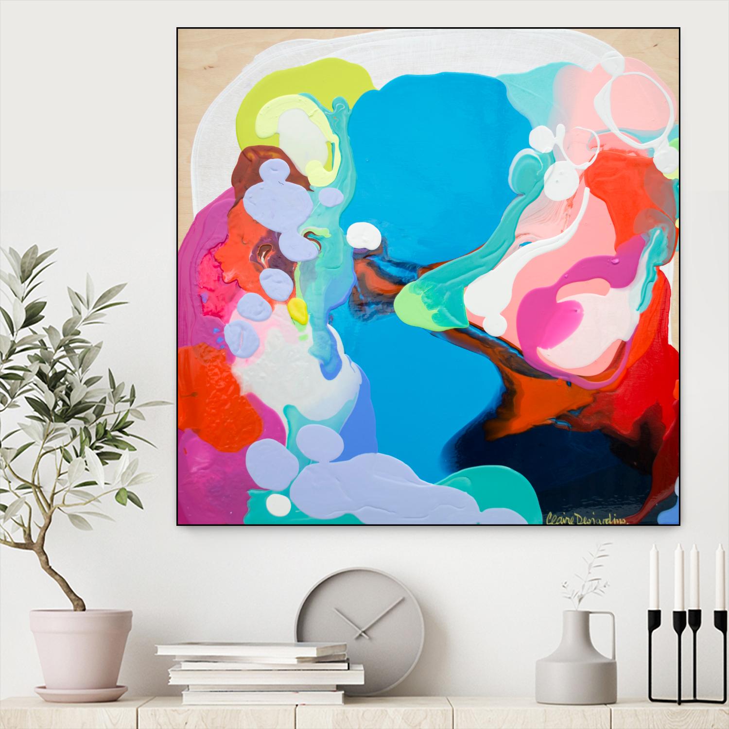 Traveling back in Time by Claire Desjardins on GIANT ART - blue abstract