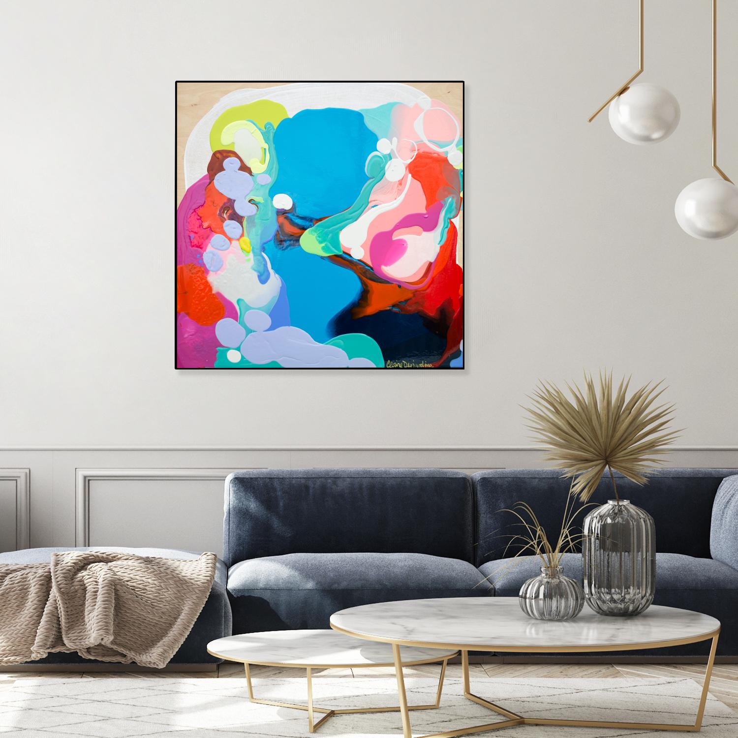 Traveling back in Time by Claire Desjardins on GIANT ART - blue abstract