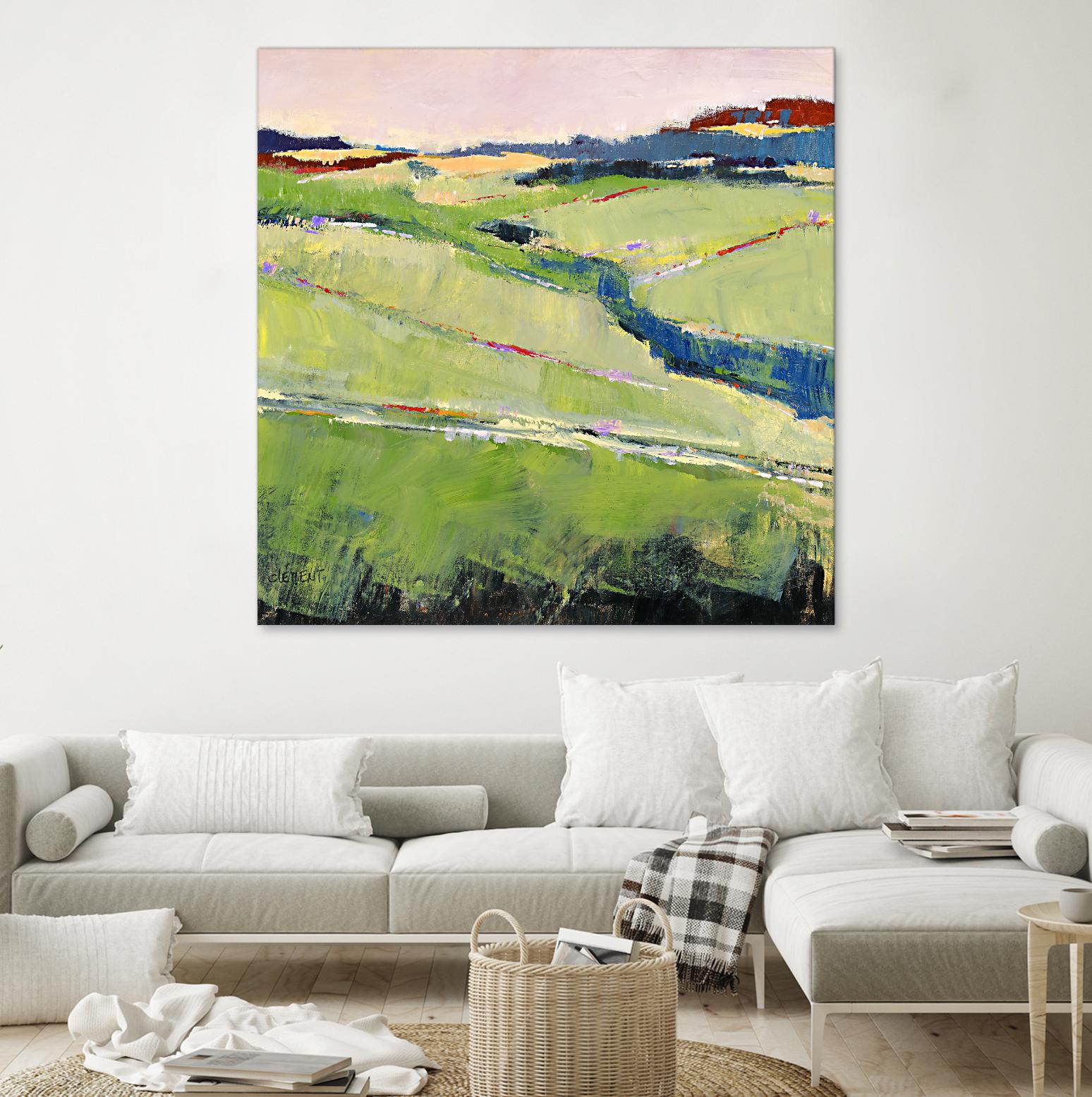 Beautiful Landscape I by Jacques Clement on GIANT ART - green landscape artistes du québec