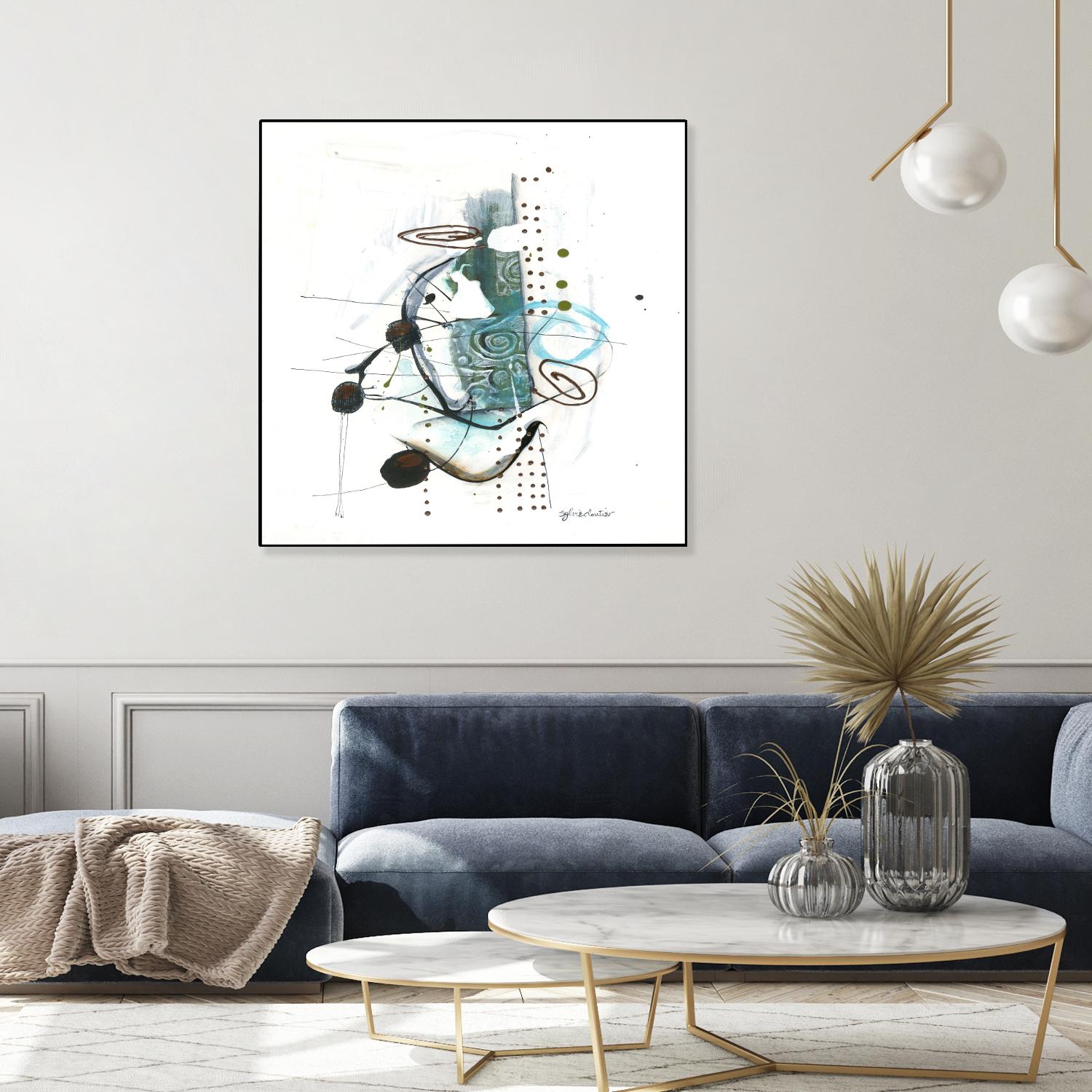 Remplir le paysage I by Sylvie Cloutier on GIANT ART - blue abstract