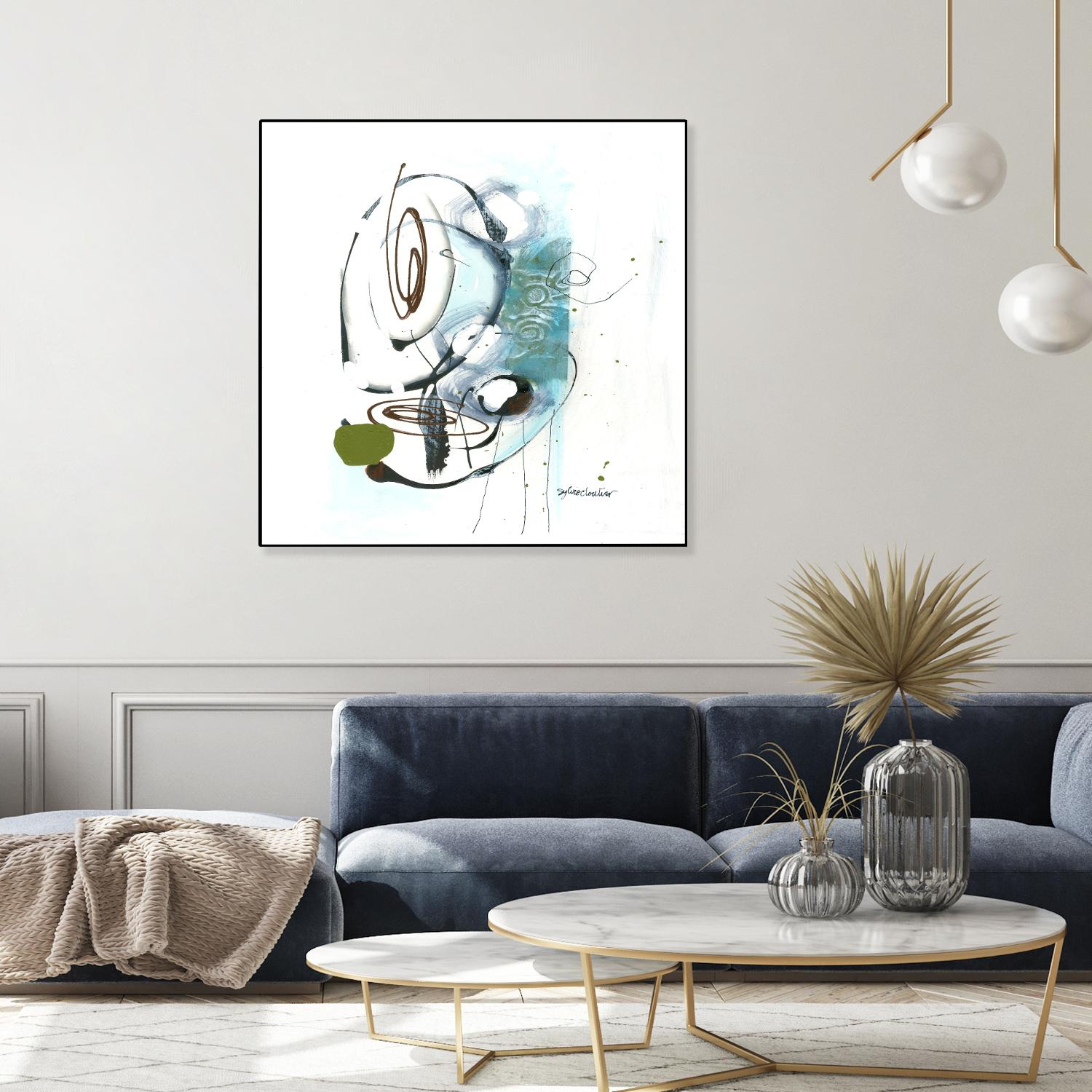 Remplir le paysage III by Sylvie Cloutier on GIANT ART - blue abstract