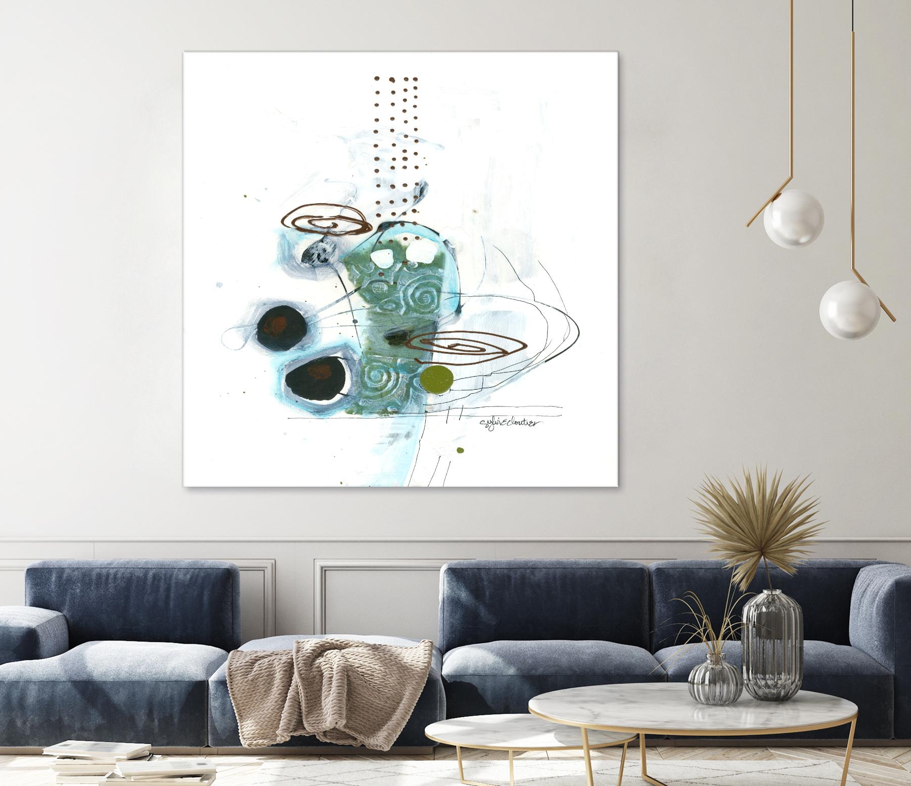 Remplir le paysage IV by Sylvie Cloutier on GIANT ART - blue abstract