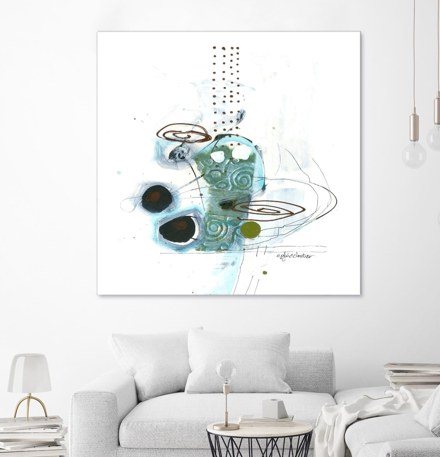 Remplir le paysage IV by Sylvie Cloutier on GIANT ART - blue abstract
