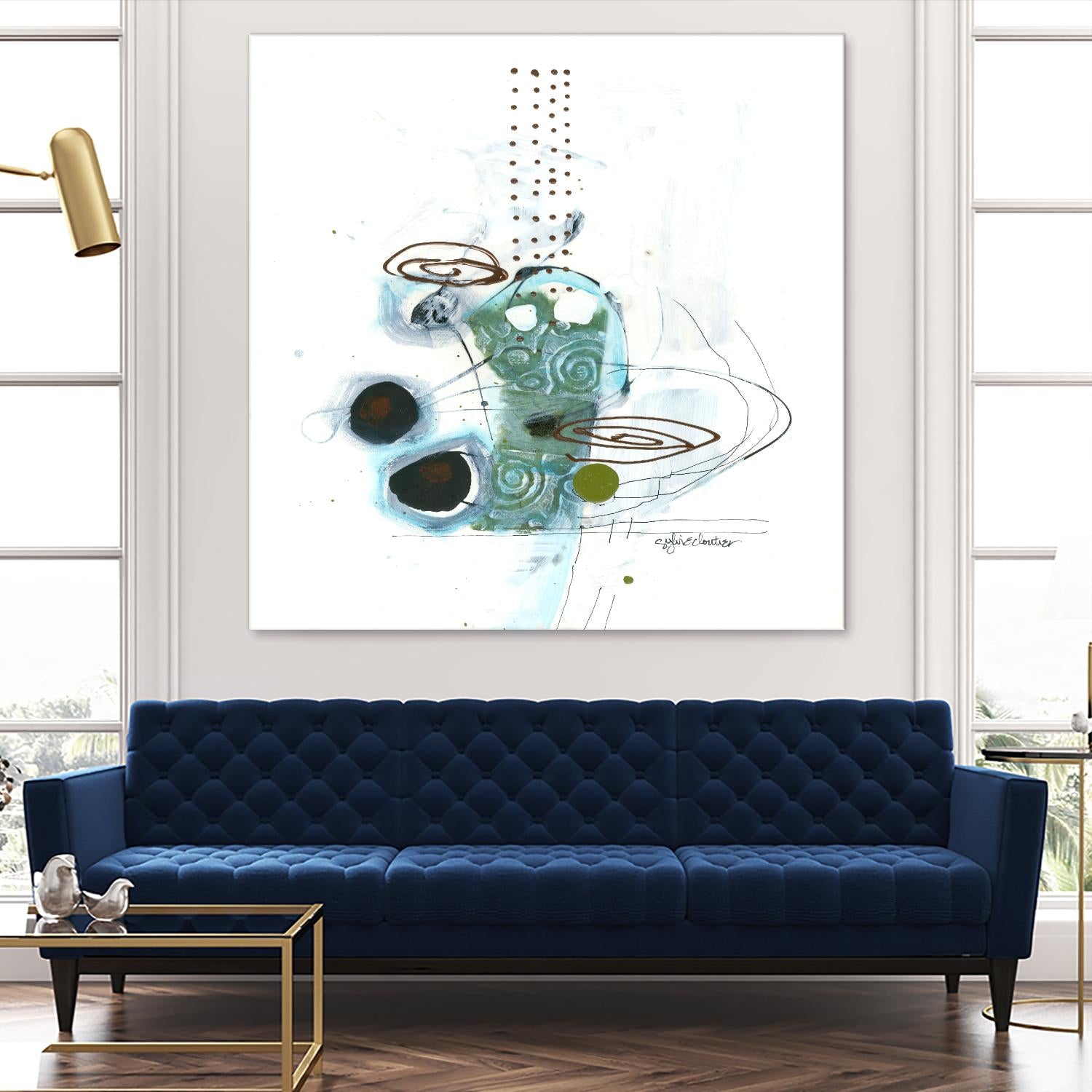 Remplir le paysage IV by Sylvie Cloutier on GIANT ART - blue abstract