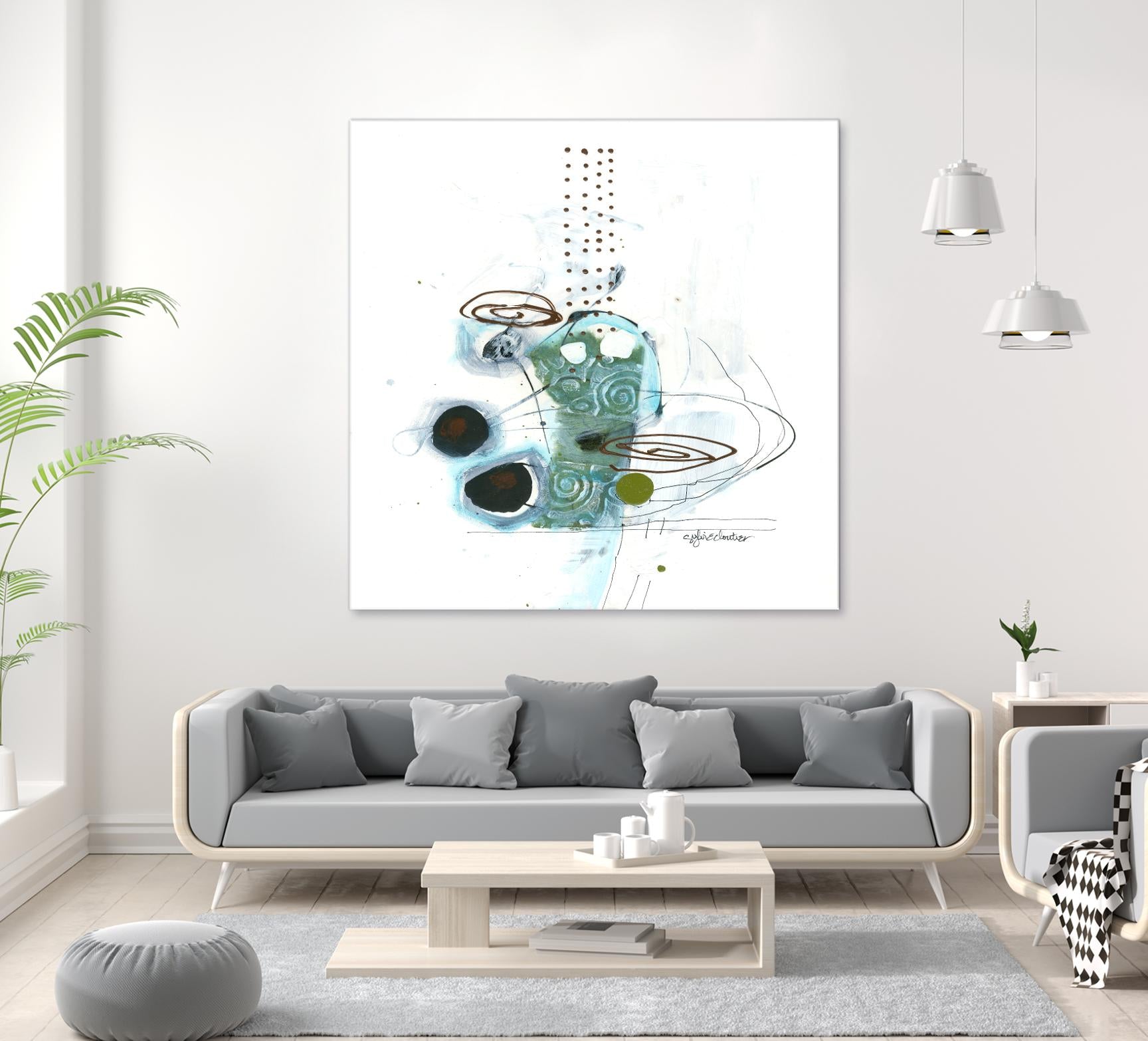 Remplir le paysage IV by Sylvie Cloutier on GIANT ART - blue abstract