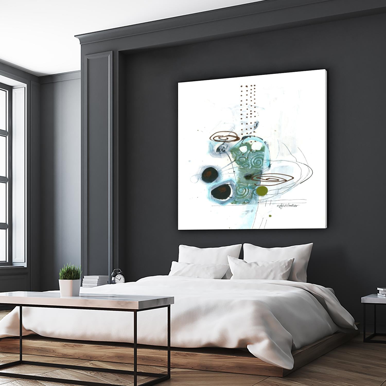 Remplir le paysage IV by Sylvie Cloutier on GIANT ART - blue abstract