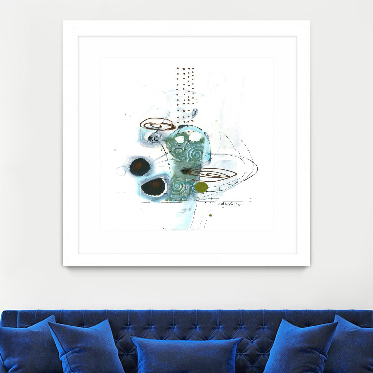 Remplir le paysage IV by Sylvie Cloutier on GIANT ART - blue abstract