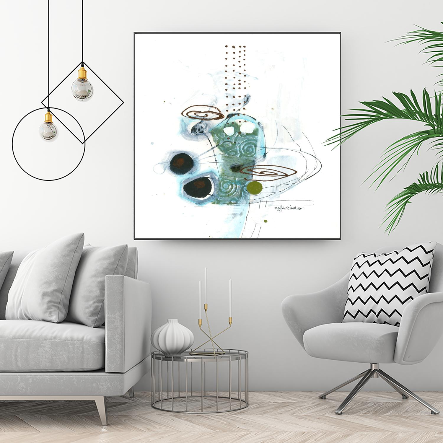 Remplir le paysage IV by Sylvie Cloutier on GIANT ART - blue abstract