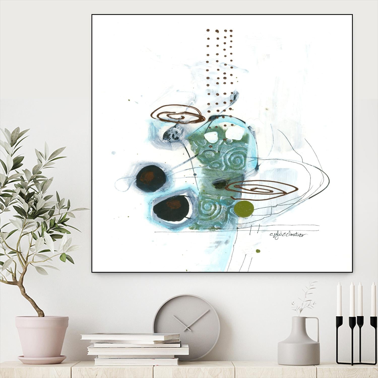 Remplir le paysage IV by Sylvie Cloutier on GIANT ART - blue abstract