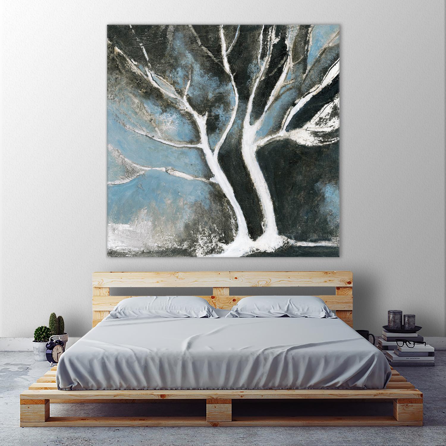 Glacial blue II by Kathleen Cloutier on GIANT ART - blue abstract arbres