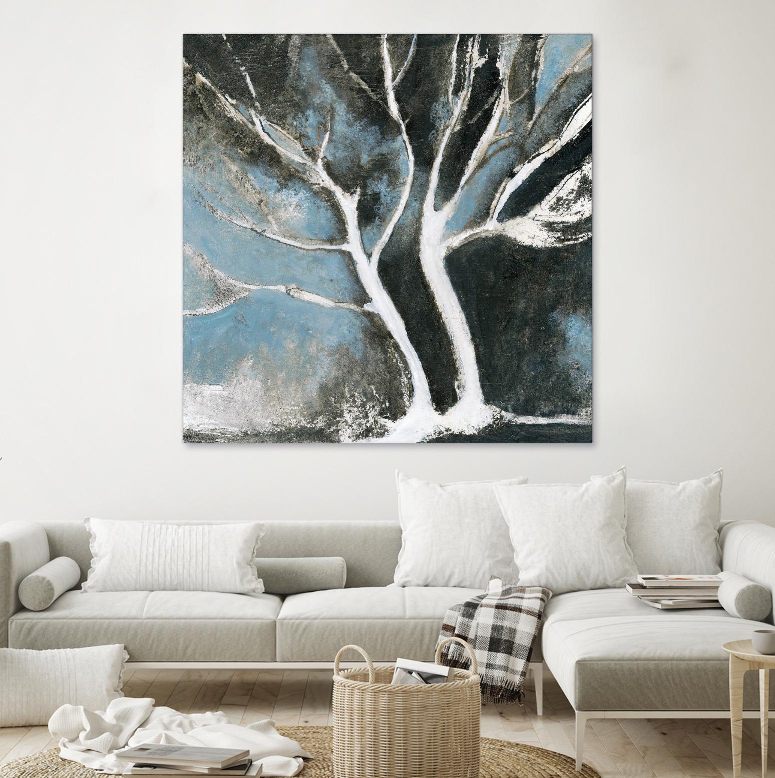 Glacial blue II by Kathleen Cloutier on GIANT ART - blue abstract arbres