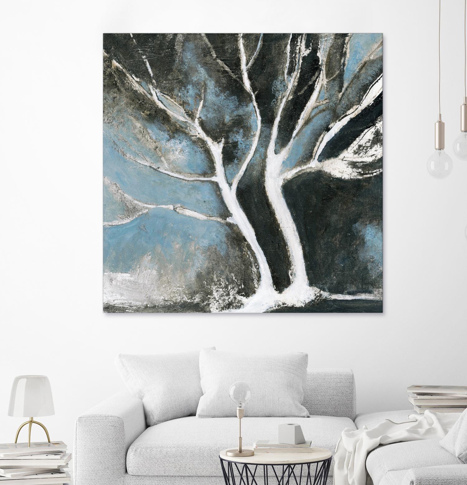 Glacial blue II by Kathleen Cloutier on GIANT ART - blue abstract arbres