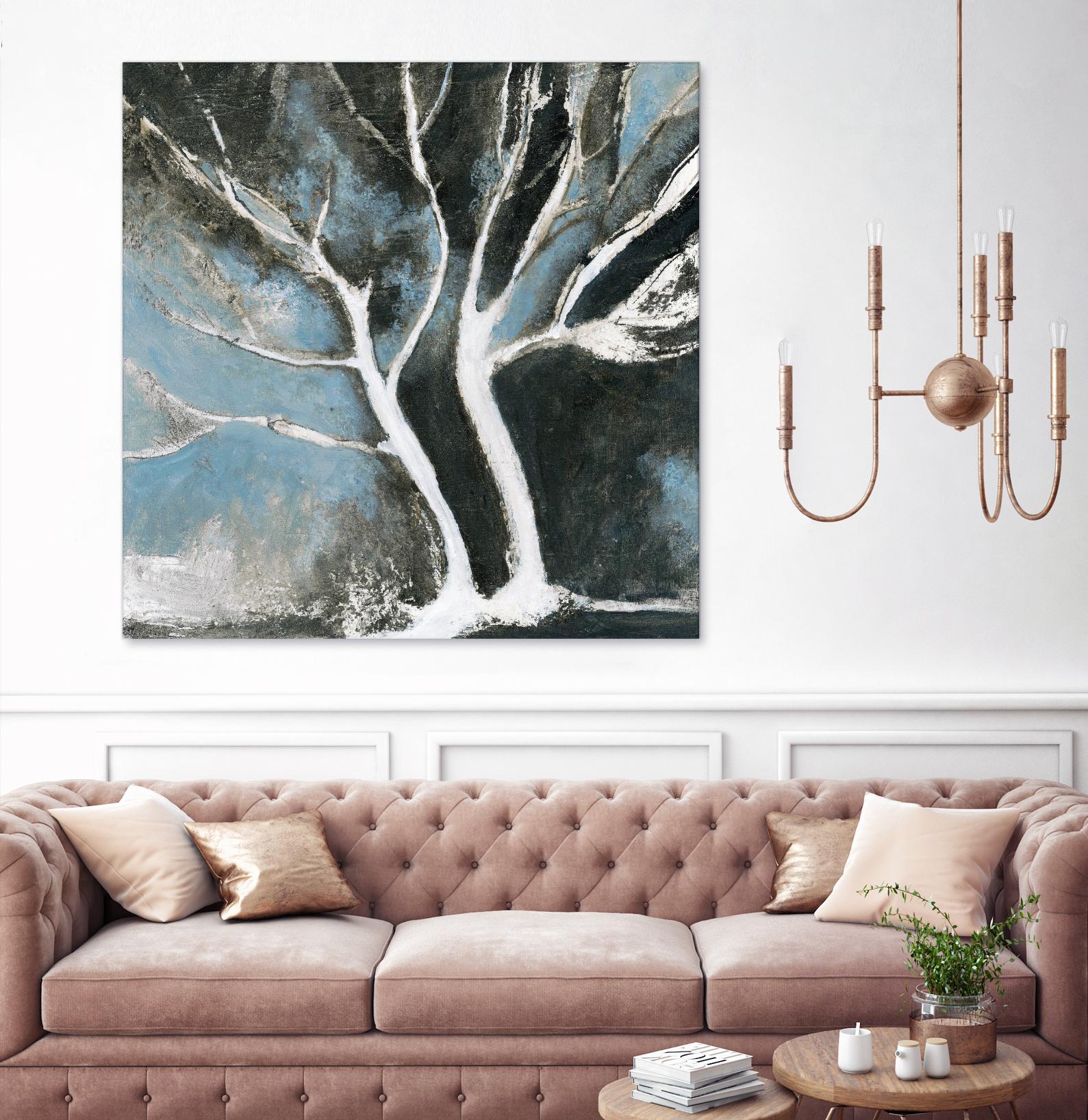 Glacial blue II by Kathleen Cloutier on GIANT ART - blue abstract arbres